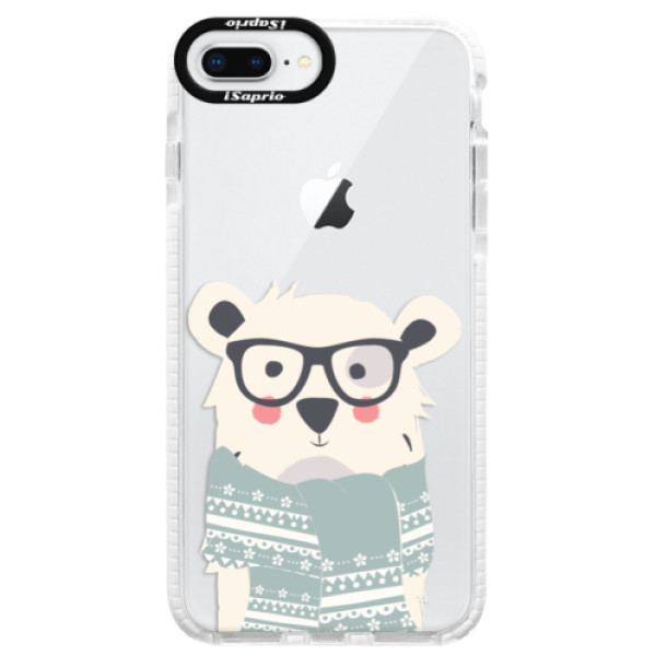 Silikonové pouzdro Bumper iSaprio - Bear with Scarf - iPhone 8 Plus