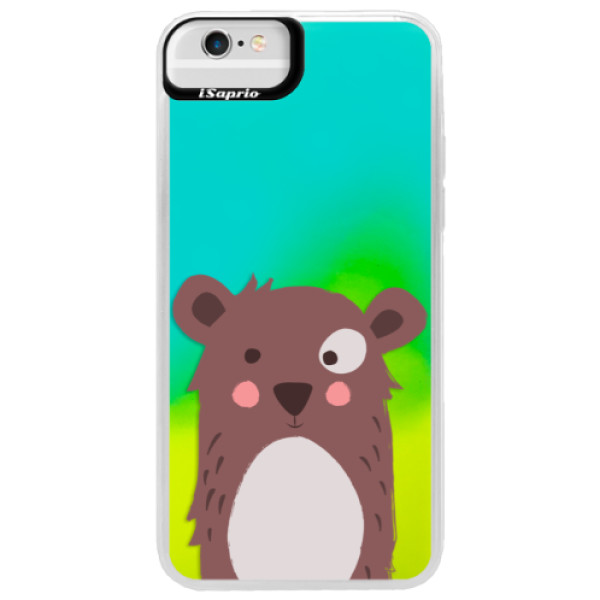 Neonové pouzdro Blue iSaprio - Brown Bear - iPhone 6 Plus/6S Plus