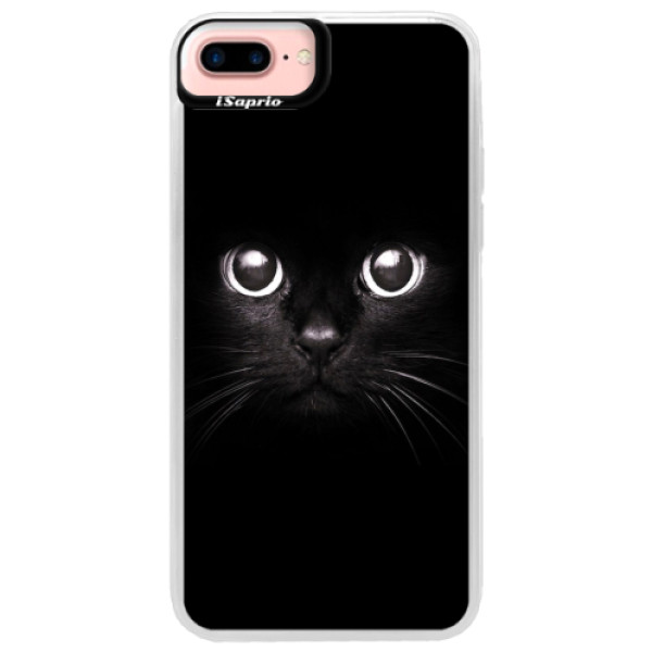 Neonové pouzdro Pink iSaprio - Black Cat - iPhone 7 Plus