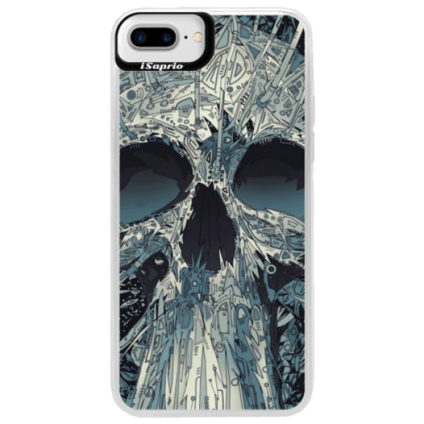 Neonové pouzdro Blue iSaprio - Abstract Skull - iPhone 7 Plus