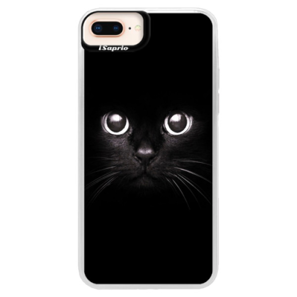 Neonové pouzdro Pink iSaprio - Black Cat - iPhone 8 Plus
