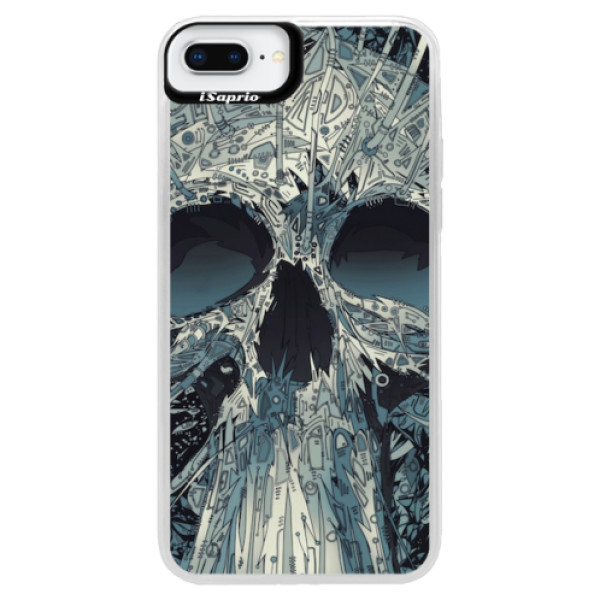 Neonové pouzdro Blue iSaprio - Abstract Skull - iPhone 8 Plus