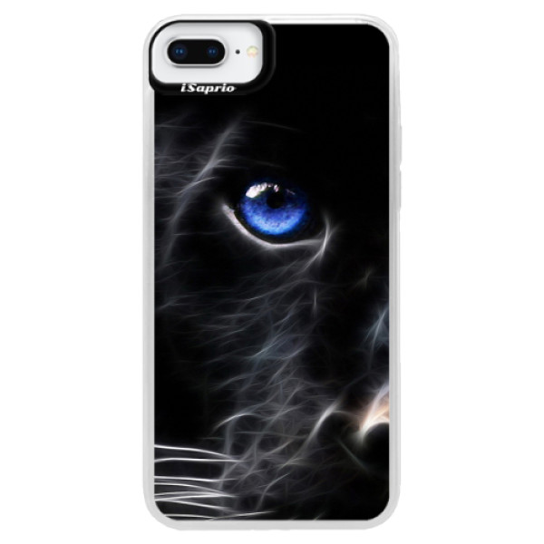 Neonové pouzdro Blue iSaprio - Black Puma - iPhone 8 Plus