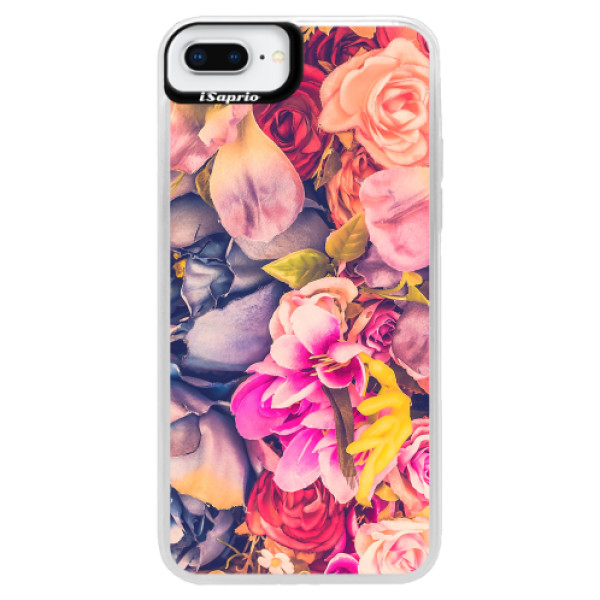 Neonové pouzdro Blue iSaprio - Beauty Flowers - iPhone 8 Plus