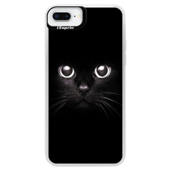Neonové pouzdro Blue iSaprio - Black Cat - iPhone 8 Plus