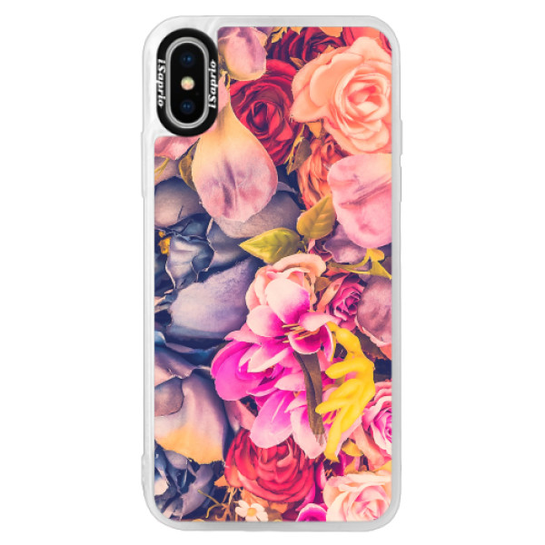 Neonové pouzdro Pink iSaprio - Beauty Flowers - iPhone X