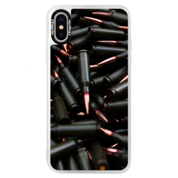 Neonové pouzdro Blue iSaprio - Black Bullet - iPhone X