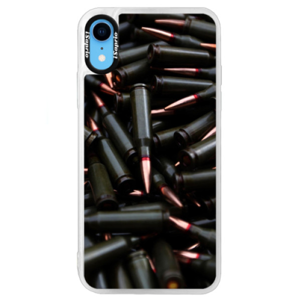 Neonové pouzdro Blue iSaprio - Black Bullet - iPhone XR