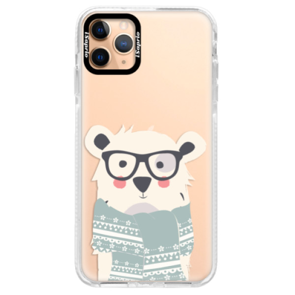 Silikonové pouzdro Bumper iSaprio - Bear with Scarf - iPhone 11 Pro Max