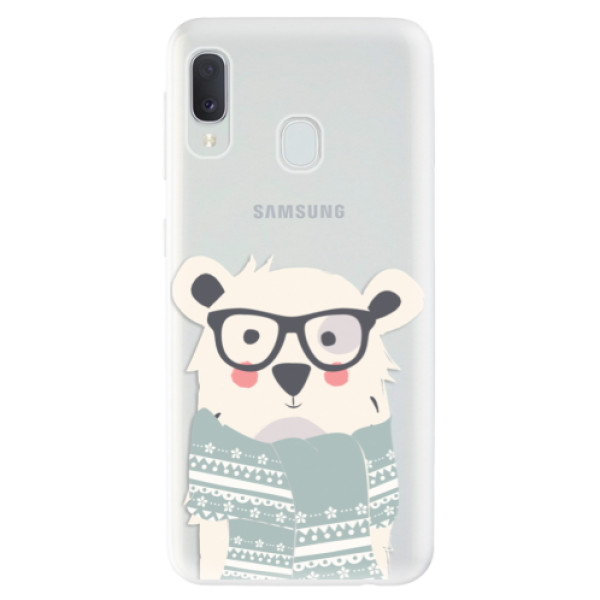 Odolné silikonové pouzdro iSaprio - Bear with Scarf - Samsung Galaxy A20e