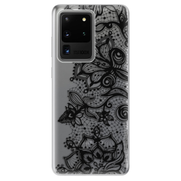 Odolné silikonové pouzdro iSaprio - Black Lace - Samsung Galaxy S20 Ultra