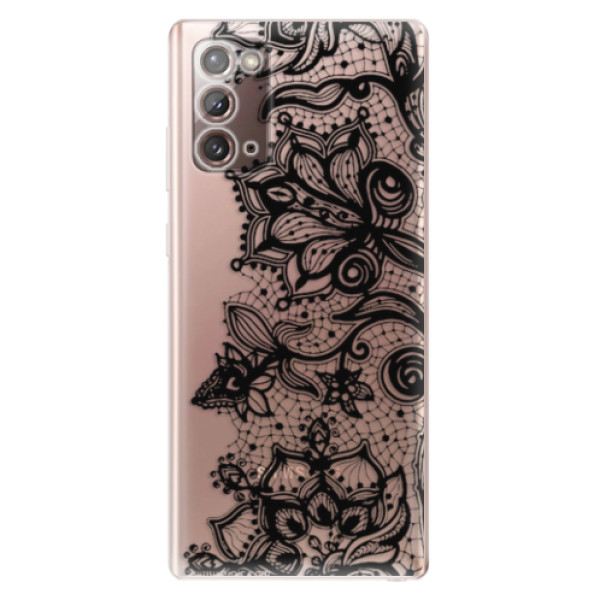 Odolné silikonové pouzdro iSaprio - Black Lace - Samsung Galaxy Note 20