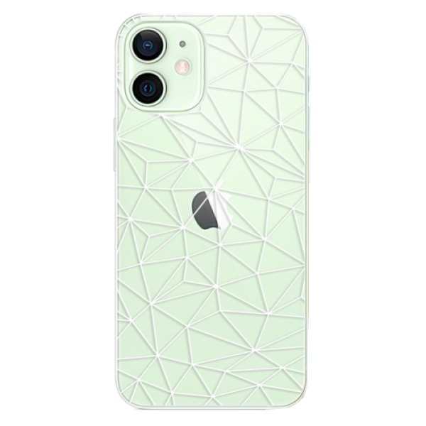 Odolné silikonové pouzdro iSaprio - Abstract Triangles 03 - white - iPhone 12 mini