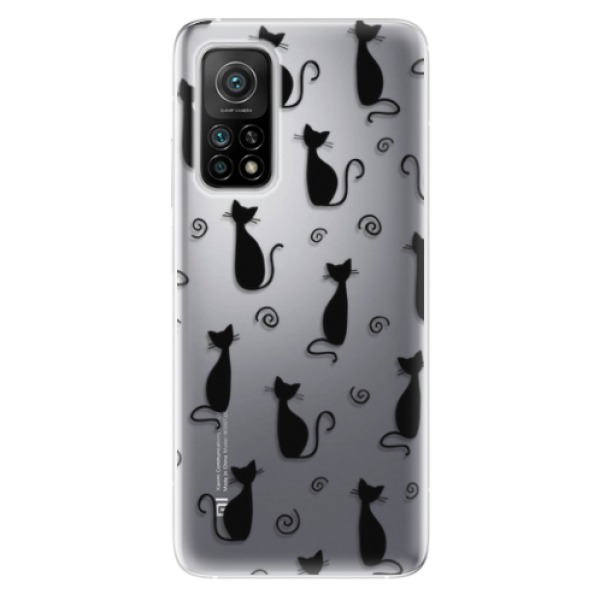 Odolné silikonové pouzdro iSaprio - Cat pattern 05 - black - Xiaomi Mi 10T / Mi 10T Pro