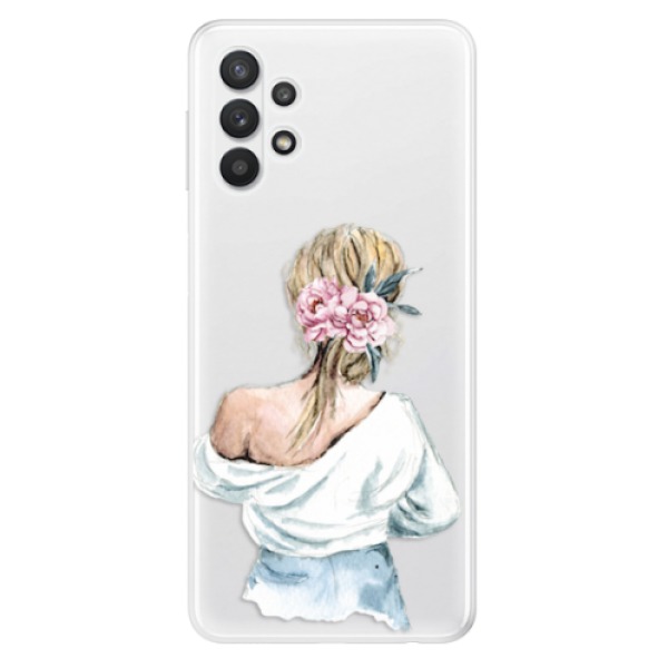 Odolné silikonové pouzdro iSaprio - Girl with flowers - Samsung Galaxy A32 5G