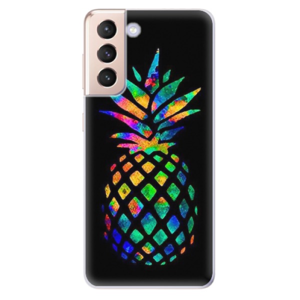Odolné silikonové pouzdro iSaprio - Rainbow Pineapple - Samsung Galaxy S21