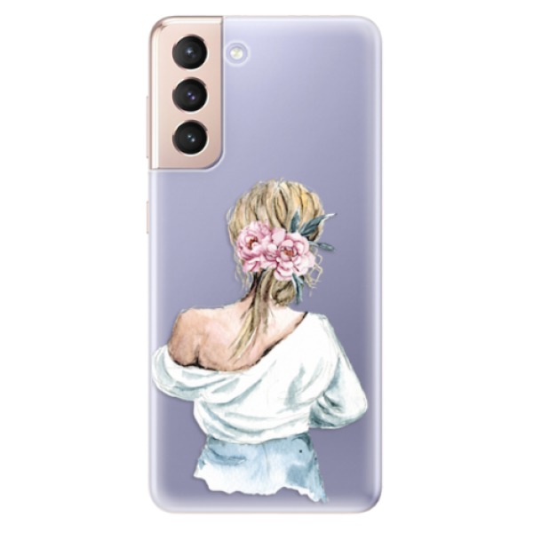 Odolné silikonové pouzdro iSaprio - Girl with flowers - Samsung Galaxy S21