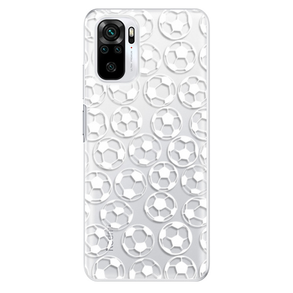 Odolné silikonové pouzdro iSaprio - Football pattern - white - Xiaomi Redmi Note 10 / Note 10S