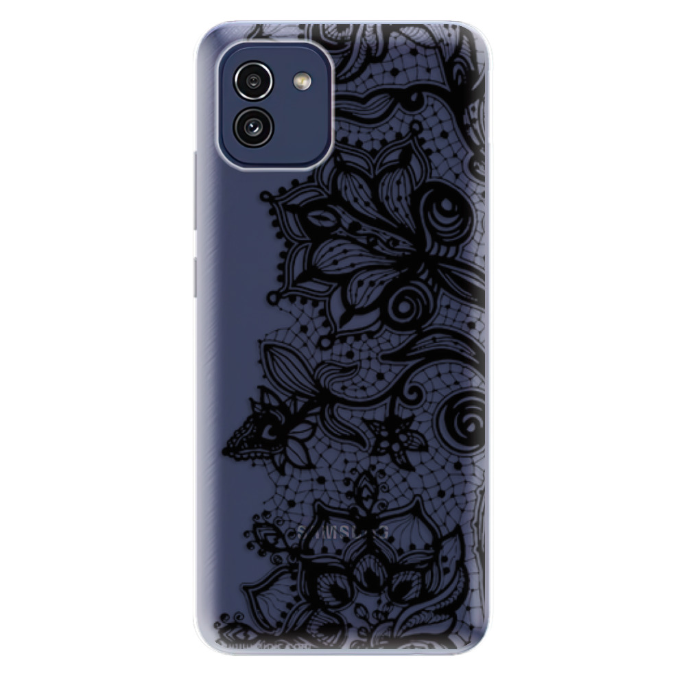 Odolné silikonové pouzdro iSaprio - Black Lace - Samsung Galaxy A03