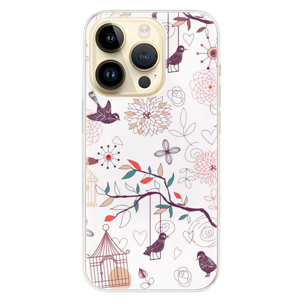 Odolné silikonové pouzdro iSaprio - Birds - iPhone 14 Pro