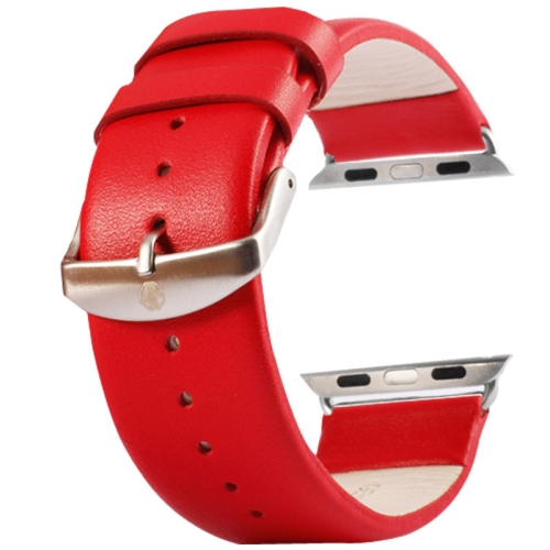 Kožený pásek / řemínek Kakapi pro Apple Watch 38mm červený