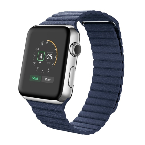 Pásek / řemínek iSaprio Magnetic Leather pro Apple Watch 42mm modrý