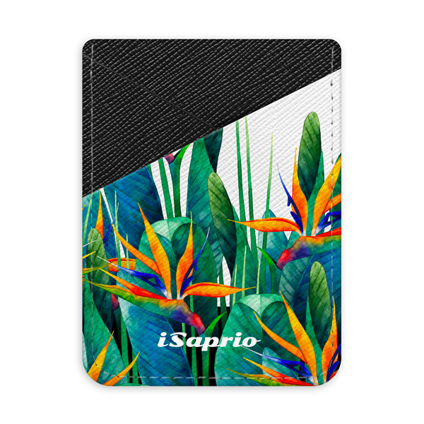 Pouzdro na kreditní karty iSaprio - Exotic Flower - tmavá nalepovací kapsa