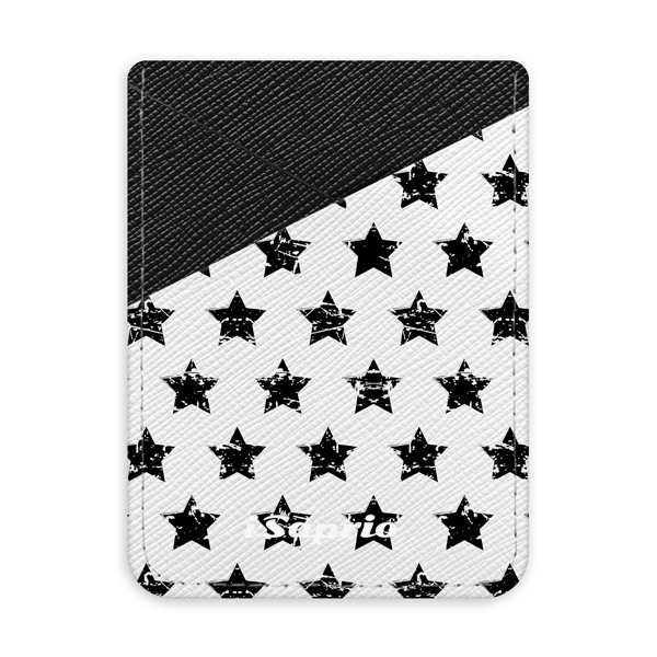 Pouzdro na kreditní karty iSaprio - Stars Pattern - black - tmavá nalepovací kapsa